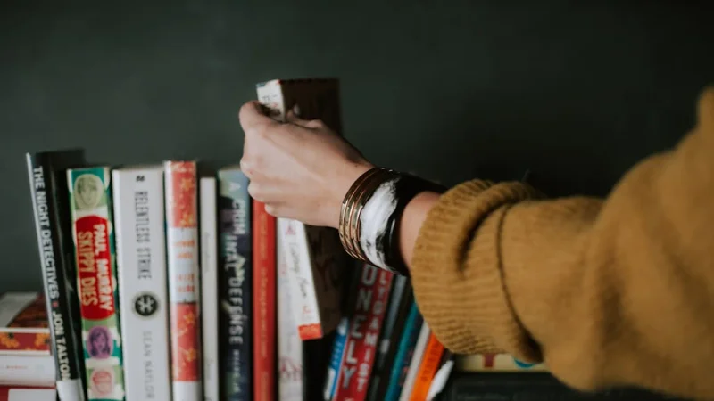 grabbing a book
